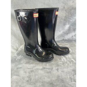 Hunter Boots Girl's size 2 Black Knee-High Rain Boots